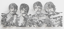 Hand ground steel image of the Beatles on a white background
