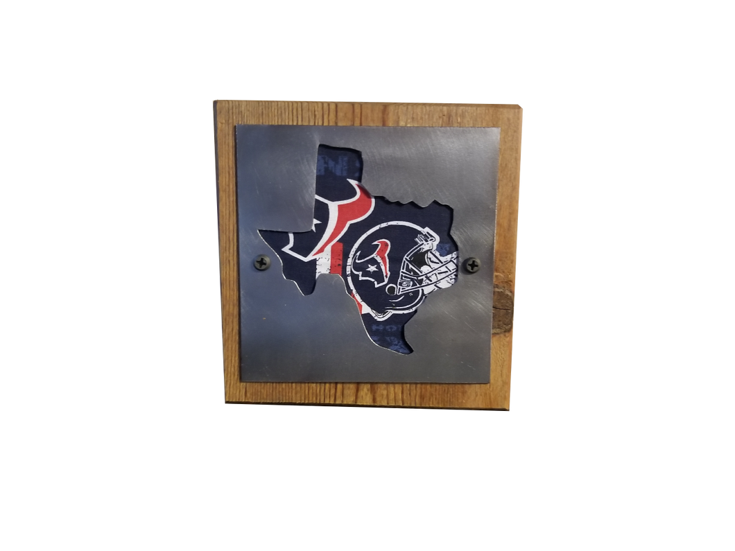Houston Texans Wood and Metal Sign