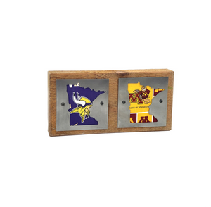 Minnesota Viking and Gopher Wood and Metal Sign