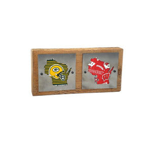 Green Bay Packer Wisconsin Badger Wood and Metal Sign