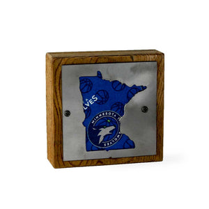 Minnesota Timberwolves Rustic Wood and Metal Sign