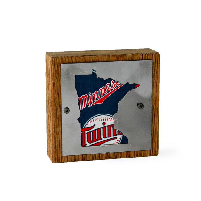 Minnesota Twins Rustic Wood and Metal Sign