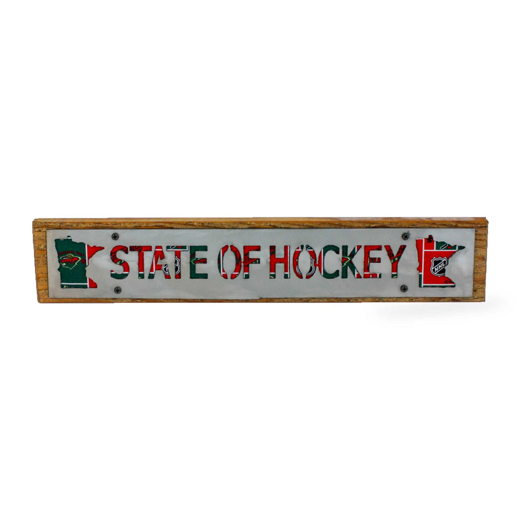 Minnesota Wild State of Hockey Wood and Metal Sign