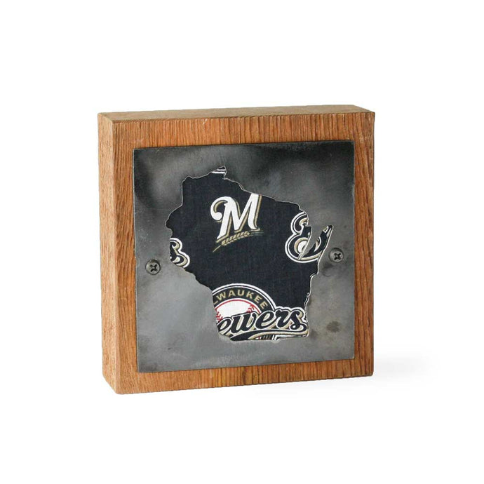 Milwaukee Brewers Rustic Wood and Metal Sign