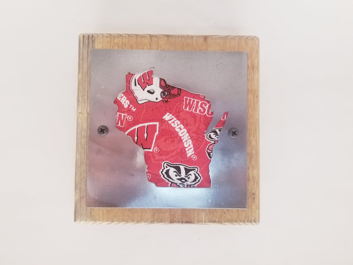 Wisconsin Badger Wood and Metal Sign