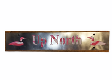 Up North  Pink Camo Wood and Metal Sign
